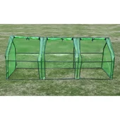 Парник с 3 врати - 240 х 90 х 90 см - зелен - Thumbnail 1