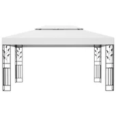 Шатра с двоен покрив и LED светещи стрингове, 3x4 м, бяла - Thumbnail 3