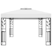 Шатра с двоен покрив и LED светещи стрингове, 3x4 м, бяла - Thumbnail 4