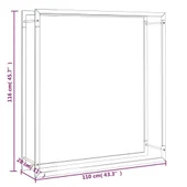 Стойка за дърва за огрев, черен мат, 110x28x116 см, стомана - Thumbnail 6