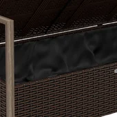 2-местна градинска пейка с възглавници, кафява, полиратан - VL364113 - Thumbnail 7