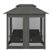Градинска люлка със сенник, антрацит, 220x160x240 см, стомана - Thumbnail 5
