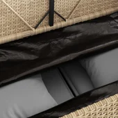 Градинска пейка с възглавници, бежов, полиратан - VL365775 - Thumbnail 9