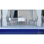 Градински комплект 4 части Gala Lounge Set капучино RAINBOW - Thumbnail 6