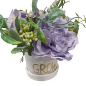 Изкуствени божури в кашпа 9x9x15 см - Thumbnail 1