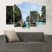 Лодки на остров Ко Фи Фи - картина пано за стена - Thumbnail 3