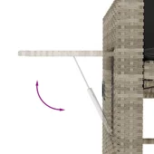 Накланяща се градинска пейка с възглавници светлосив полиратан - VL365822 - Thumbnail 11