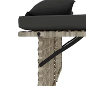 Накланяща се градинска пейка с възглавници светлосив полиратан - VL365822 - Thumbnail 12