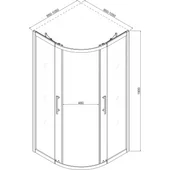 Регулируема душ кабина с бял профил ICS 788 WHITE INTER CERAMIC - Thumbnail 2