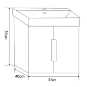 Шкаф с мивка, огледален шкаф и LED осветление за баня INTER CERAMIC - Thumbnail 7