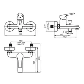 Смесител за вана и душ с аксесоари Helios-N FAYANS - Thumbnail 2