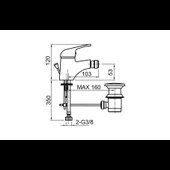 Стоящ смесител за биде с изпразнител Rodas FAYANS - Thumbnail 2