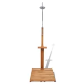 Дървен градински душ 210 см - с под и сапунерка - Thumbnail 2