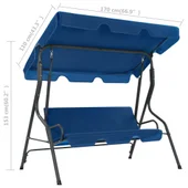 Градинска люлка, тъмносиня, 170x110x153 см, текстил - Thumbnail 6