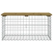 Градинска пейка габионен дизайн 83x44x42 см импрегниран бор - VL834358 - Thumbnail 3