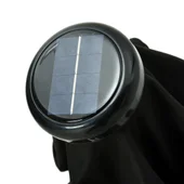 Градински чадър с LED лампички и стоманен прът, 300 см, черен - Thumbnail 7