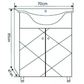 Комплект горен и долен шкаф за баня с умивалник- 6049 (мостра) - Thumbnail 6