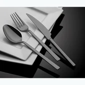 Комплект прибори 24 части Черен мат Cubuk HIRA - Thumbnail 1