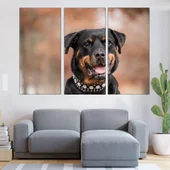Портрет на черен ротвайлер - картина пано за стена - Thumbnail 2