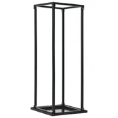 Стойка за дърва с основа, черна, 37x37x113 см, стомана - Thumbnail 1