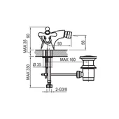 Двуръкохватков стоящ смесител за биде Inix FAYANS - Thumbnail 2