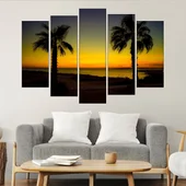 Палми по зелез слънце - картина пано за стена - Thumbnail 3