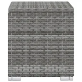 Шезлонг с шалте и маса за чай, полиратан, сив - Thumbnail 7