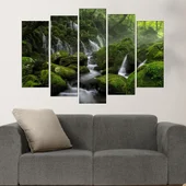 Водна каскада в гората - картина пано за стена - Thumbnail 3