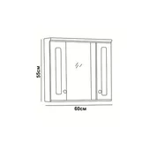 Горен шкаф за баня - огледален - Thumbnail 2