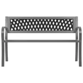 Градинска пейка, черна, 120 см, стомана - VL319582 - Thumbnail 2