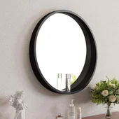 Oгледало за баня ∅60 см Черен мат - INTER CERAMIC - Thumbnail 3