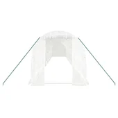 Оранжерия със стоманена рамка бяла 28 м² 14x2x2 м - Thumbnail 3