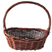 Ратанова овална кошница кафява Ф24х17.5 см - Thumbnail 1