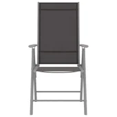 Сгъваеми градински столове, 2 бр., 54 x 73 x 107 см, черни - Thumbnail 4