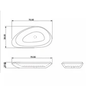 Умивалник от естествен камък 70х38х10см пясък INTER CERAMIC - Thumbnail 2