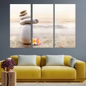 Баланс от камъни и цвете - картина пано за стена - Thumbnail 2