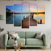 Дървен кей в езерото - картина пано за стена - Thumbnail 3