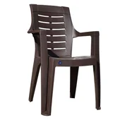 Градински стол PVC кафяв Roma MEVSIM - Thumbnail 1