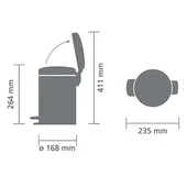 Кошче за баня 3 л NewIcon Matt Steel BRABANTIA - Thumbnail 5