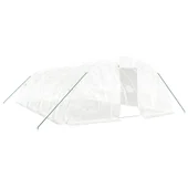 Оранжерия със стоманена рамка бяла 40 м² 8x5x2,3 м - Thumbnail 1