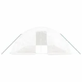 Оранжерия със стоманена рамка бяла 40 м² 8x5x2,3 м - Thumbnail 3