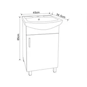 Шкаф за баня с мивка ICP 4535NEW INTER CERAMIC - Thumbnail 4