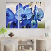 Сини орхидеи отблизо - картина пано за стена - Thumbnail 2