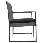 2-местна градинска пейка с възглавници, тъмносива, PP ратан - VL360211 - Thumbnail 4