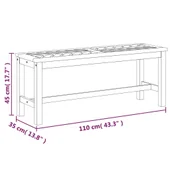 Градинска пейка, 110 cм, масив акациево дърво - VL362237 - Thumbnail 7