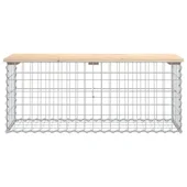 Градинска пейка габионен дизайн 103x44x42 см борово дърво масив - VL834359 - Thumbnail 3