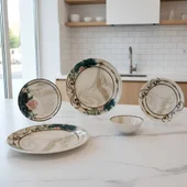 Порцеланов сервиз за хранене 24 части Мраморен романс TOPRAKSAN - Thumbnail 2