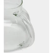 Стъклен чайник с метална цедка и бамбуков капак 1 л - Thumbnail 4