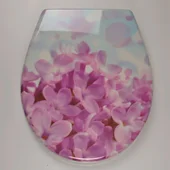 Тоалетна седалка Виола с плавно затваряне 45.5х37.3см цветя INTER CERAMIC - Thumbnail 1