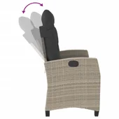 Накланяща се градинска пейка с възглавници светлосив полиратан - VL368231 - Thumbnail 6